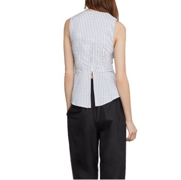 EUC BCBGMAXAZRIA Womens Ikat Striped Knot-Front Faux WrapTank Top SMALL - Picture 4 of 9